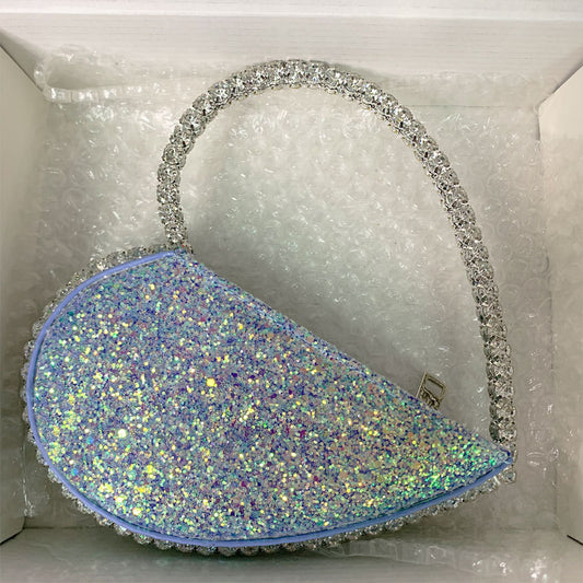 Diamond Heart-shaped Clutch Diamond Dinner Bag Clutch Small