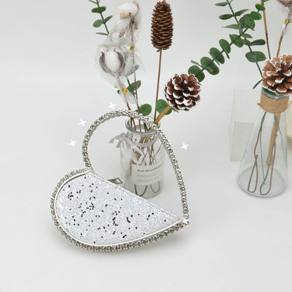 Diamond Heart-shaped Clutch Diamond Dinner Bag Clutch Small